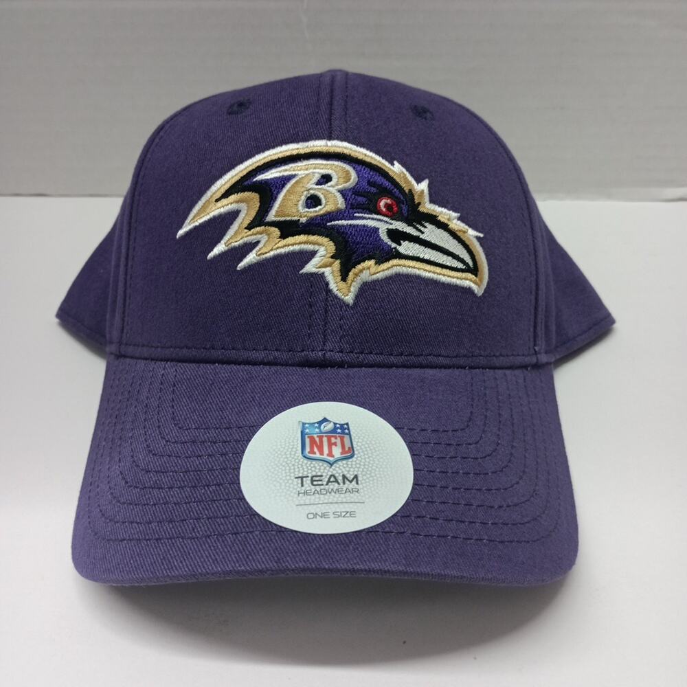 Baltimore Ravens Adjustable Strap Back Hat Adult One Sz Purple Team Apparel